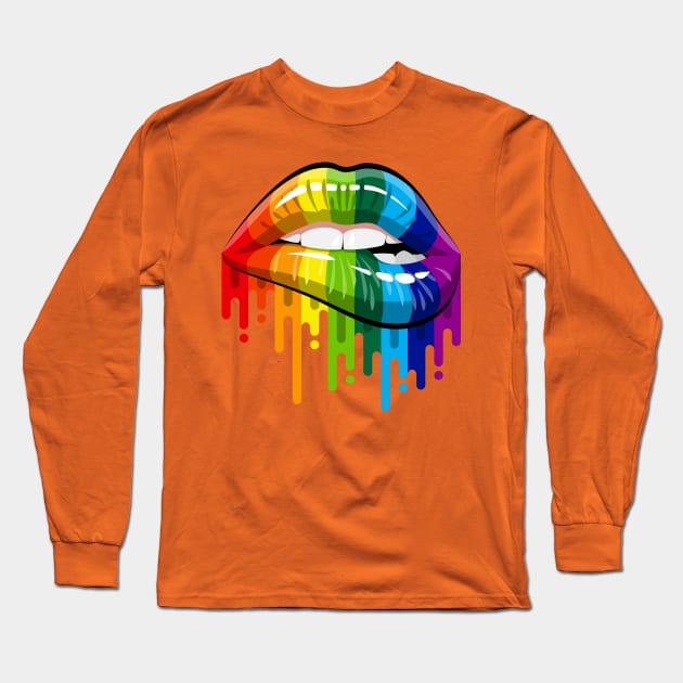 Rainbow Lips Long Sleeve T-Shirt by kimmieshops